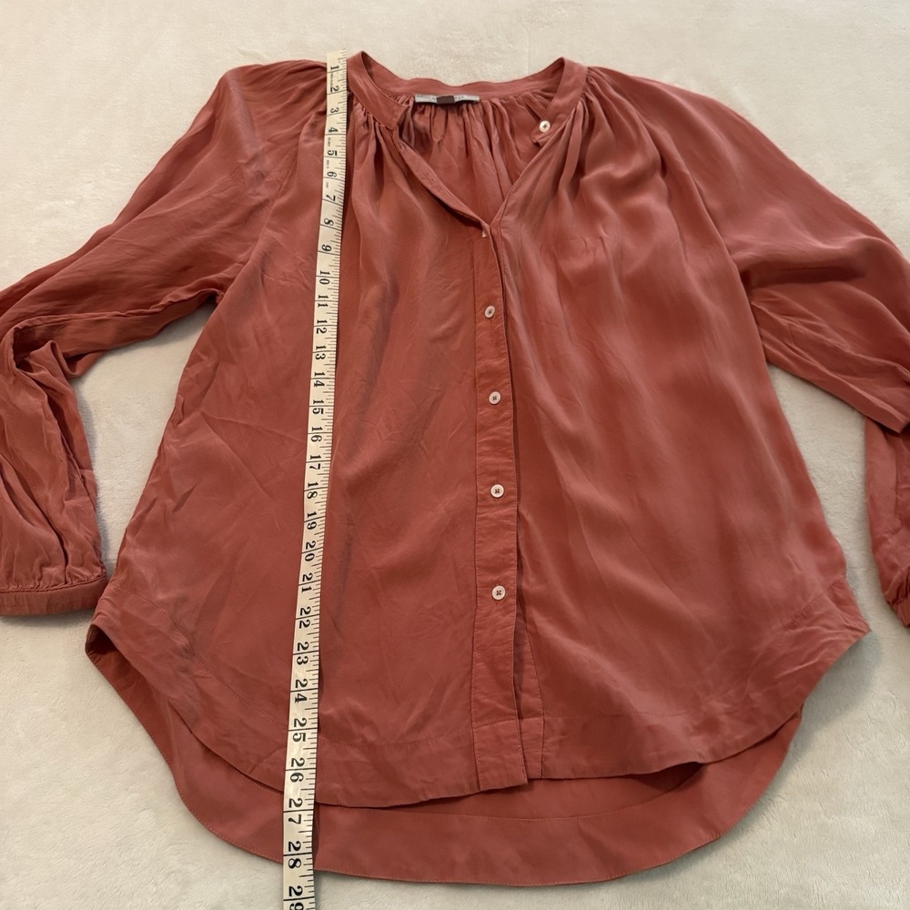 All Saints Womens Long‎ Sleeve Hezzy Blouse Top Size US 6 Coral Salmon Pink - Picture 8 of 12